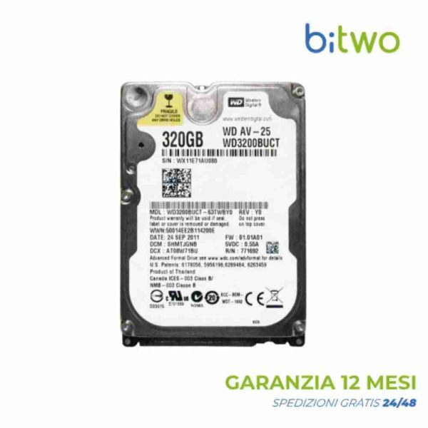 Hard Disk Western Digital WD WD3200BUCT WD AV-25 2.5 SATA HDD 320 gb notebook