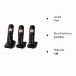 Panasonic KX-TGB613JTB Trio Cordless DECT Blocco Chiamate Nero 3 Portatili - immagine 2