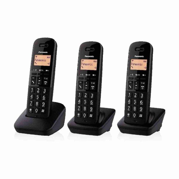 Panasonic KX-TGB613JTB Trio Cordless DECT Blocco Chiamate Nero 3 Portatili