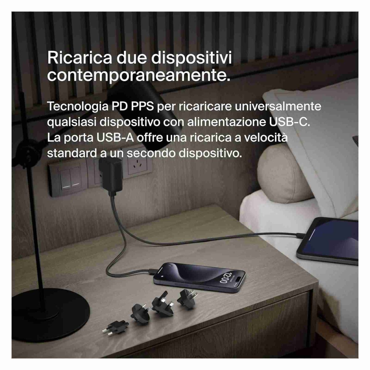 Belkin BoostCharge Ibrido 2-in-1 Caricabatteria da Parete 25W+Batt. Esterna 5000mAh - immagine 4