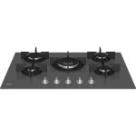 PIANO COTTURA GAS 5 fuochi BEKO HILW75222SZG 75cm Vetro Grigio Ghisa Wok - immagine 3