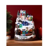 Presepe Animato a LED ferrovia in montagna Livarno 25 led 27,5x27,5x40cm - immagine 2