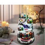 Presepe Animato a LED ferrovia in montagna Livarno 25 led 27,5x27,5x40cm - immagine 3
