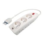 Multipla Compact Poly Pool PP0545 con 9 Prese, Spina 16A, Cavo 1.5m - Bianco