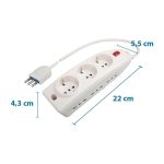Multipla Compact Poly Pool PP0545 con 9 Prese, Spina 16A, Cavo 1.5m - Bianco - immagine 3