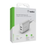 Belkin Boost Charge 24W - Caricabatteria USB-A Doppio per iPhone 14, 13, 12, Samsung S23, S22, Pixel - immagine 2