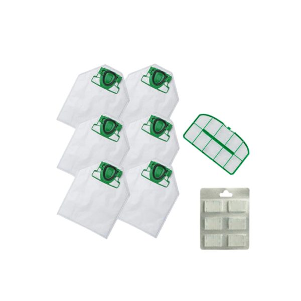Kit Folletto VK200 VK220S: 6 Sacchetti Microfibra, Filtro Motore e Profumi