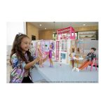 Casa Barbie 2 Piani con 4 Aree gioco, Bambola, Cagnolino & Accessori - Giocattolo per Bambini 3+ Anni HCD48 - immagine 6