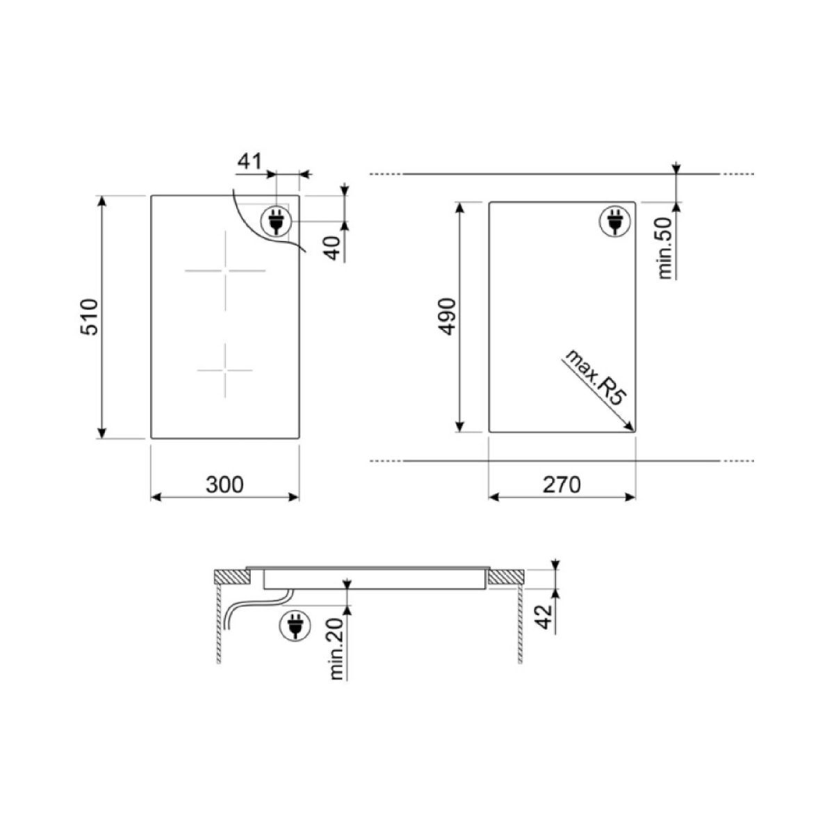 Smeg SE232TD1 Piano Cottura Elettrico Ceramico 30 cm Nero Non Sigillato - immagine 2