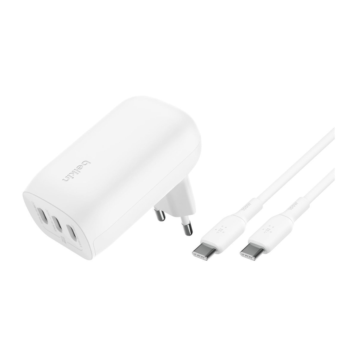 26029.jpg Belkin BoostCharge 67W: Caricabatteria Rapido 3-Porte USB-C per iPhone, MacBook, AirPods, Galaxy - immagine 1