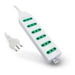 Multipresa Slim 6 Posti Mach Power - 250V/2500W - Cavo 1,5m - Bianca (MP-2206)