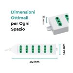 Multipresa Slim 6 Posti Mach Power - 250V/2500W - Cavo 1,5m - Bianca (MP-2206) - immagine 4