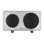 Fornello Elettrico Doppio G3 Ferrari G10122 Caldòs 1500+1000W, Piastre in Ghisa Argento - immagine 3