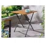 Livarno Tavolo Pieghevole da Giardino 70x70cm in Legno Eucalipto e Alluminio - immagine 4
