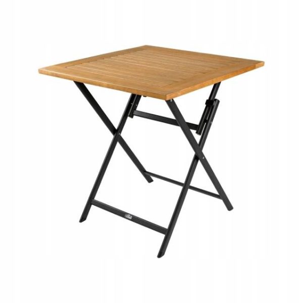 Livarno Tavolo Pieghevole da Giardino 70x70cm in Legno Eucalipto e Alluminio