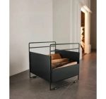 Livarno Cesto Porta Legna da Ardere in Feltro Nero 34x34x32 cm Design Moderno - immagine 2