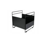 Livarno Cesto Porta Legna da Ardere in Feltro Nero 34x34x32 cm Design Moderno