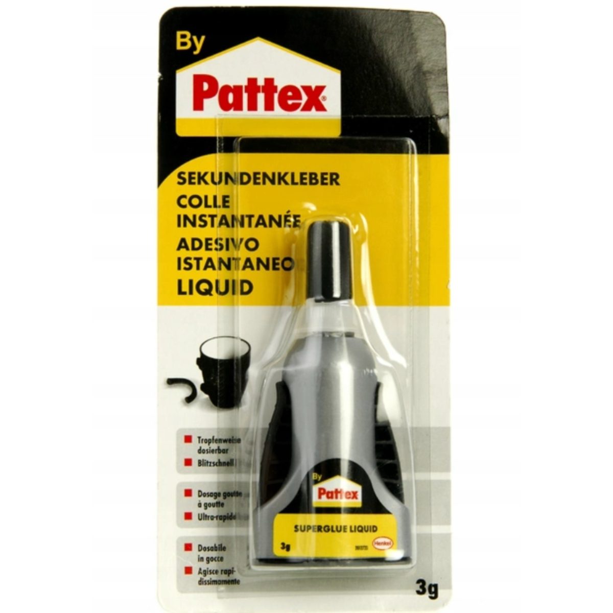 Pattex SuperGlue Colla trasparente 3ml per ceramica porcellana riparazioni - immagine 2