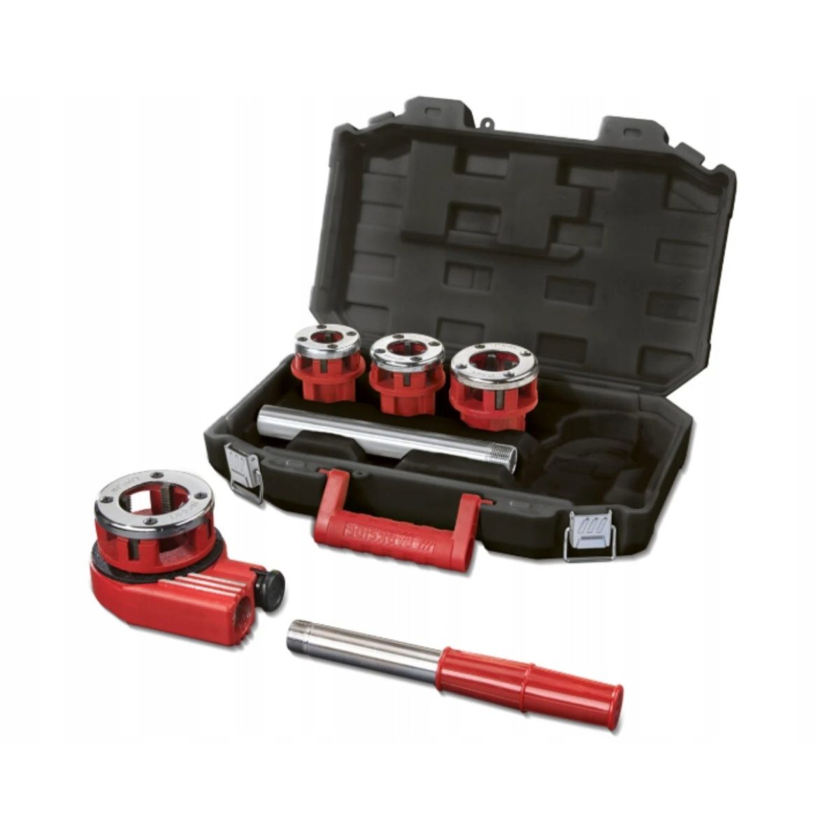 28848.jpg Parkside set filettatura tubi 6 pz con cricchetto 1-2 - 1-4 acciaio custodia - immagine 1