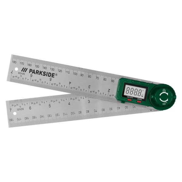 Parkside Goniometro Digitale Professionale 0-360° Display LCD con Livella Integrata