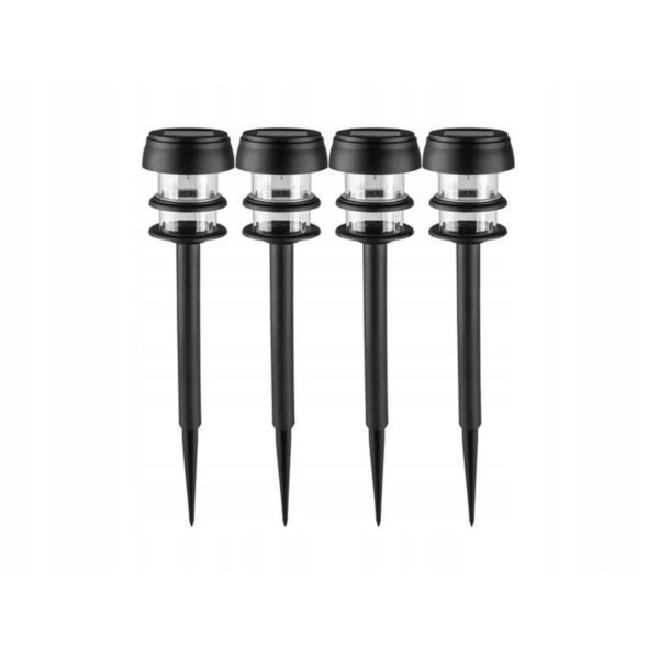 Livarno Lampade Solari LED 37cm Nero Set 4 con Pannello Solare e Batteria