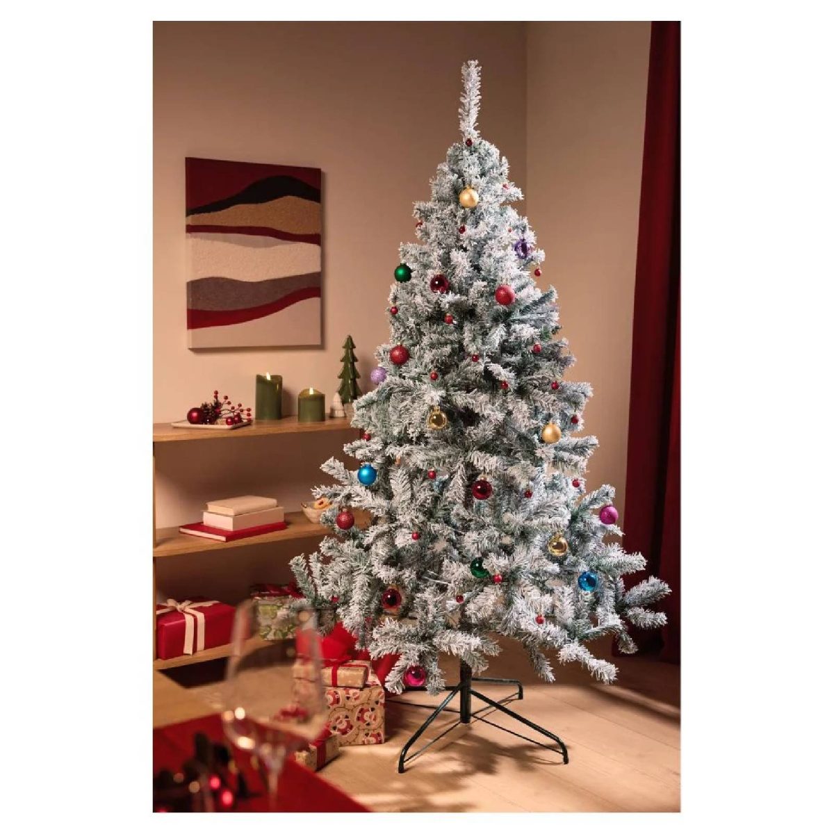Livarno Home Albero di Natale Innevato 180cm Artificiale Folto Base Metallo - immagine 2