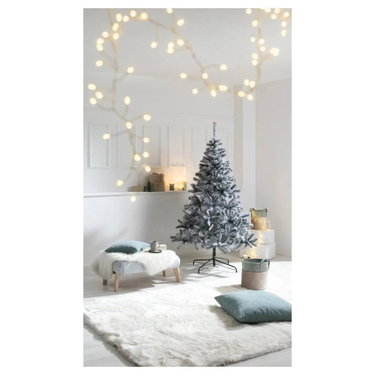 Livarno Home Albero di Natale Innevato 180cm Artificiale Folto Base Metallo - immagine 3