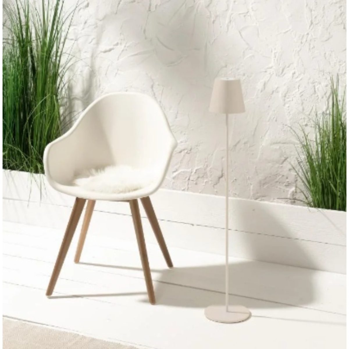 Livarno Piantana led ricaricabile 3000 k luce bianco caldo altezza 123 cm beige opaco - immagine 3