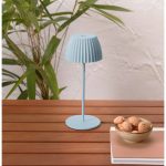 Livarno Lampada da tavolo a led ricaricabile altezza 20 cm blu opaco azzurra - immagine 3