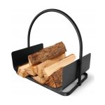 LIVARNO home Cestello Porta Legna Camino in Metallo 40x25x48 cm max 7 kg nero