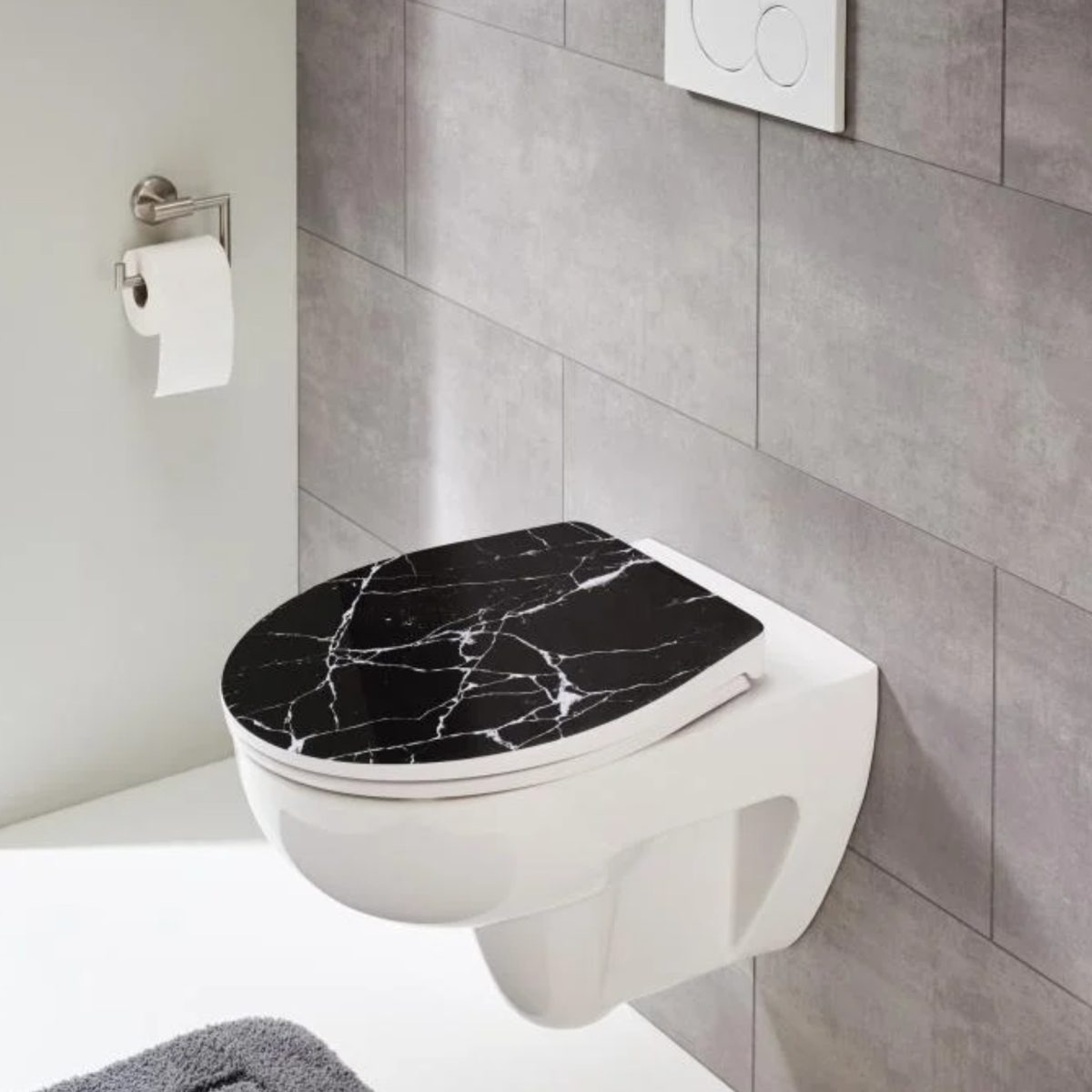 Livarno Home Copriwater Universale Soft Close effetto marmo Nero - immagine 6