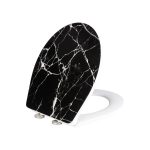 Livarno Home Copriwater Universale Soft Close effetto marmo Nero