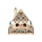 Livarno Home Villaggio Natalizio LED in Legno con Figurina Mobile 7x27x10 cm