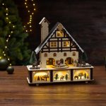 Livarno Home Villaggio Natalizio LED in Legno con Figurina Mobile 7x27x10 cm - immagine 3