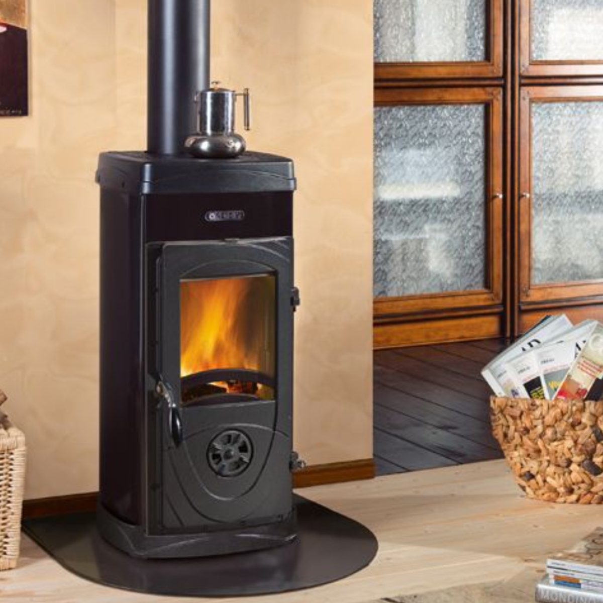 Stufa legna Nordica 7111076 SUPER JUNIOR Antracite 5 kW per 143 m3 con Focolare in Ghisa - immagine 4