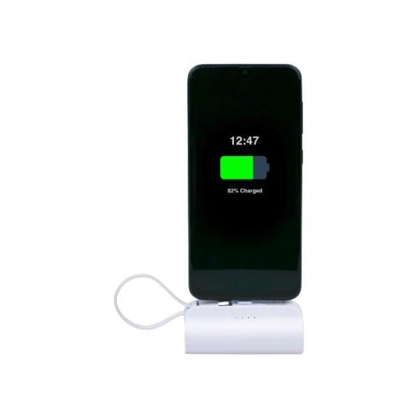 Grundig Powerbank 5000mAh Bianca Supporto Stand USB-C Caricabatterie Portatile