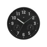 Auriol Orologio da parete con termometro e ignometro diametro 25 cm nero