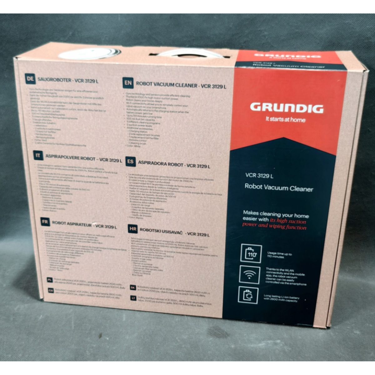 Grundig VCR 3129 L Robot Aspirapolvere Laser App WiFi 2000Pa Batteria 120 Min - immagine 3