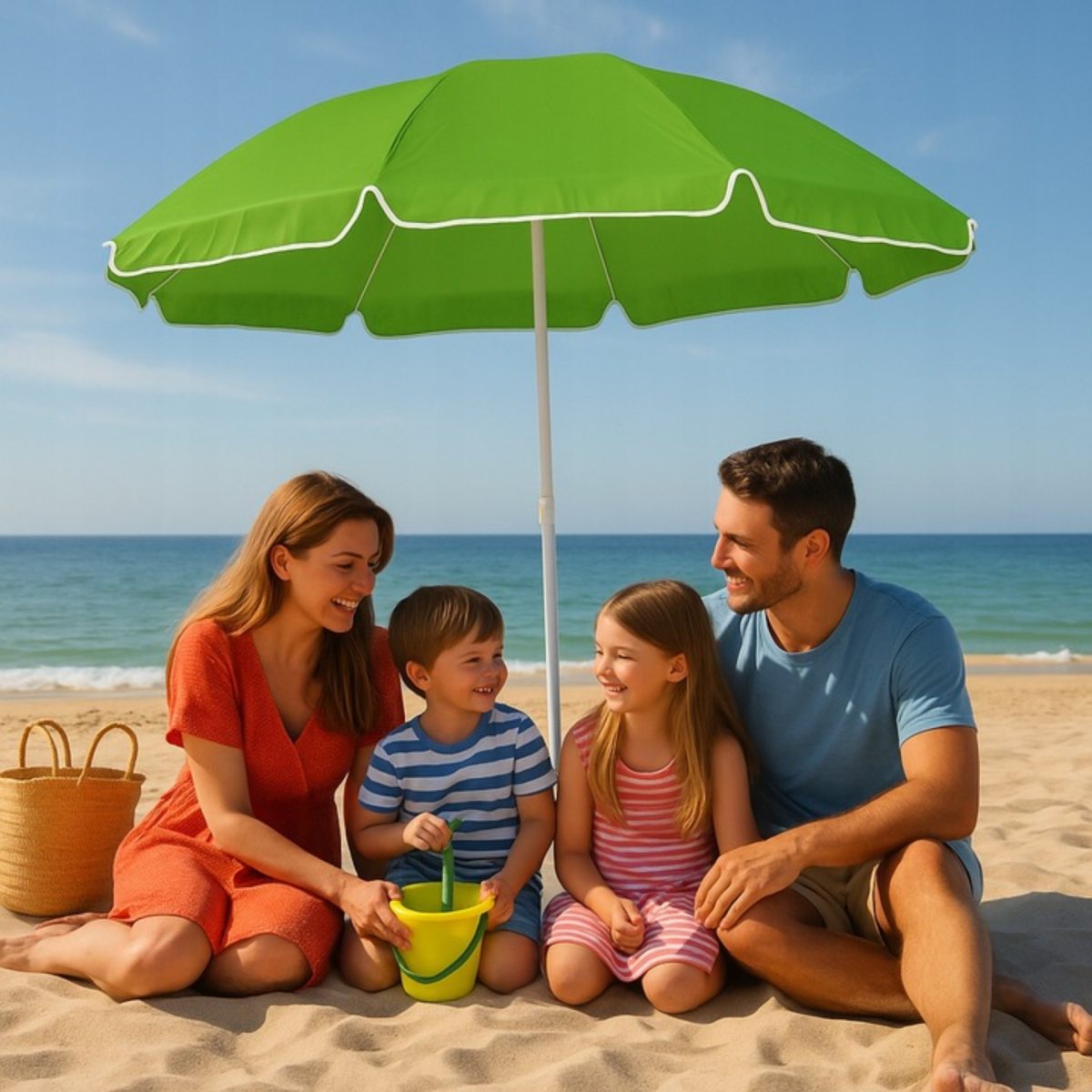 Crivit Ombrellone Spiaggia 140 cm Protezione UV Regolabile con Sacca140x165-175 cm - immagine 3