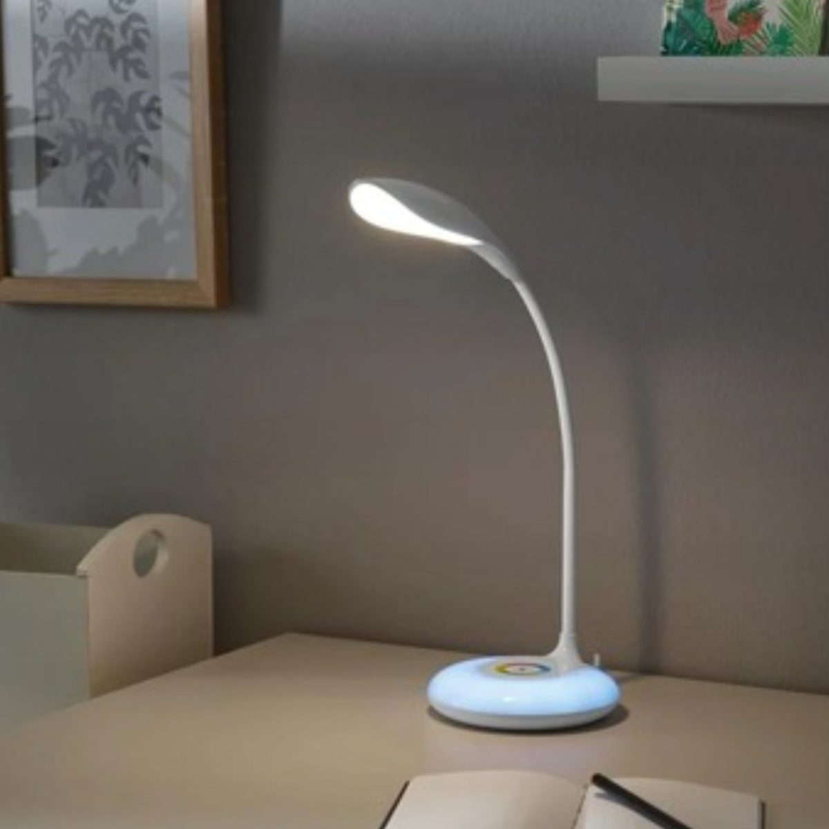 Livarno Lampada LED Tavolo Bianca Snodabile per Camera Ufficio 48cm 4000k BIANCA - immagine 4