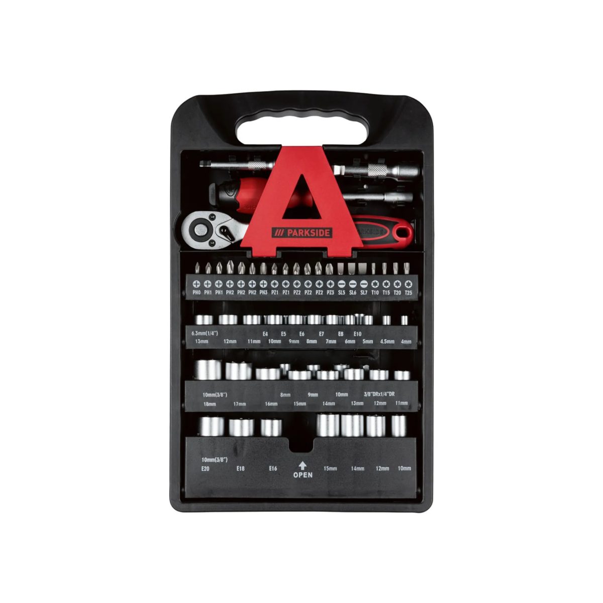Parkside Kit Adattatori per Bussole e Bit con Arresto Cartongesso 61 pezzi - immagine 2