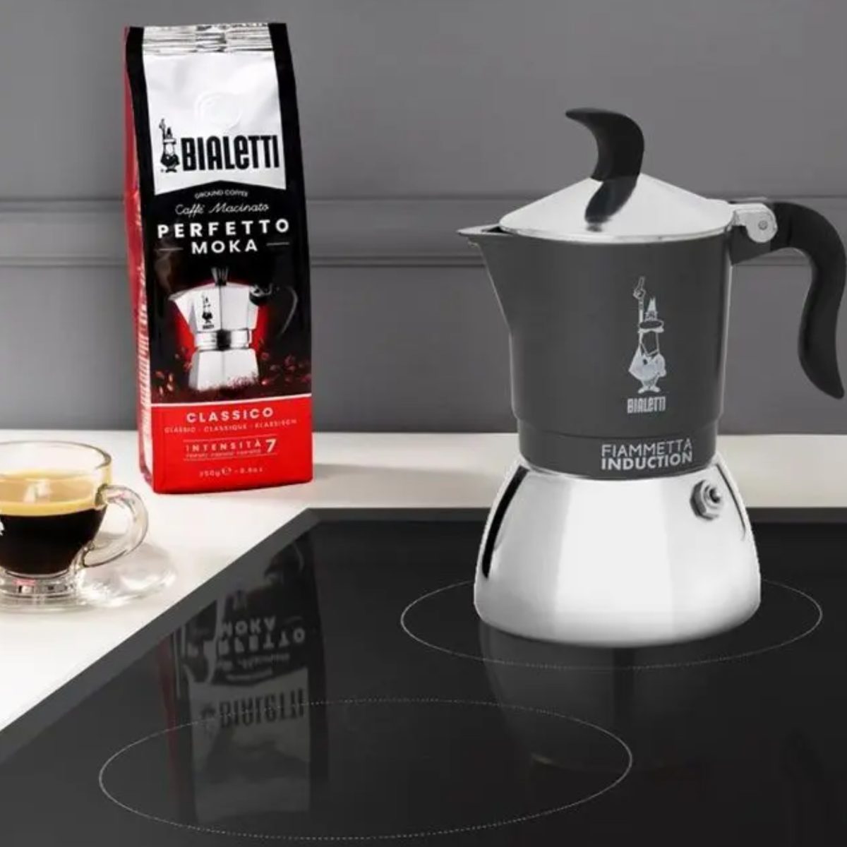 Bialetti Fiammetta Induction Moka 2 Tazze per Piano a Induzione Antracite 0007148 - immagine 3