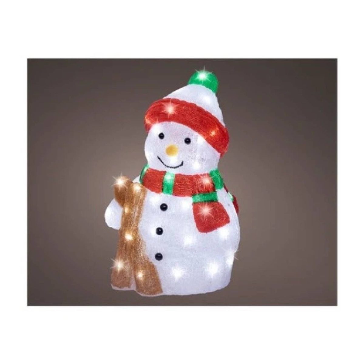 32760.jpg Kaemingk Pupazzo di Neve Luminoso LED Bianco Freddo Decorazione Natale Esterno - immagine 1