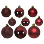 Amicasa Set Palline Natale Oxblood Eleganti Addobbi Albero Rosso Scuro 30 Pezzi - immagine 2