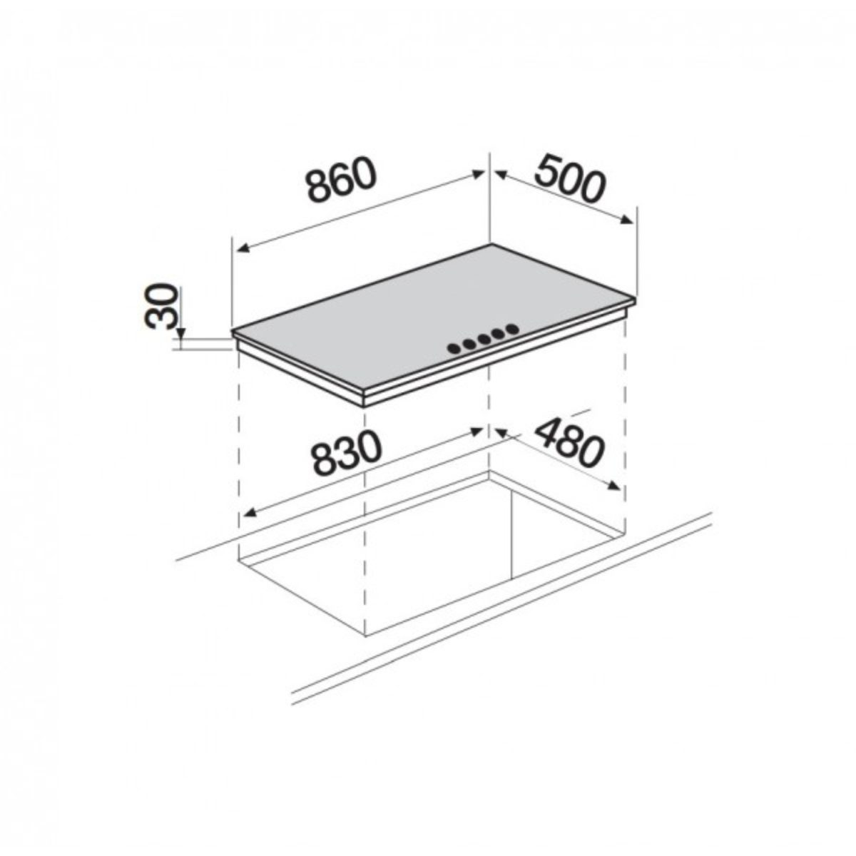 Piano cottura gas incasso Schock STS95542 SILVER PC90 AV Tortora Piccolo ammacco vicino al fuoco anteriore dx - immagine 4