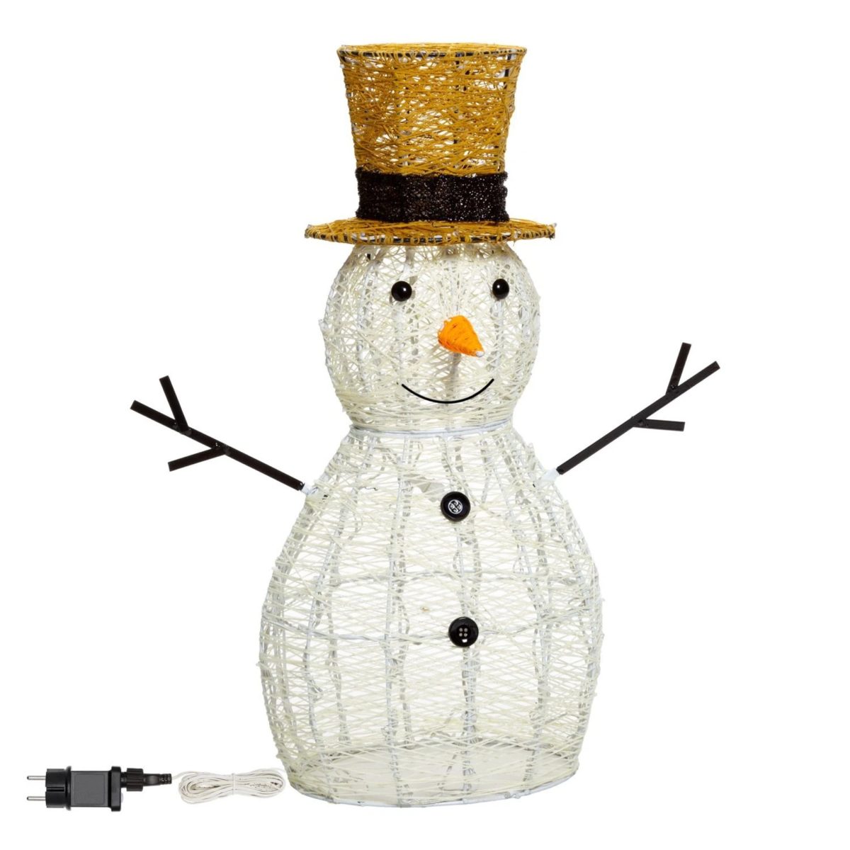 Lotti Sagoma Luminosa Natale Pupazzo di Neve 20 LED Bianco Freddo Interno 70 CM - immagine 2