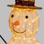 Lotti Sagoma Luminosa Natale Pupazzo di Neve 20 LED Bianco Freddo Interno 70 CM - immagine 3