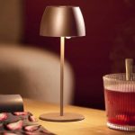 Livarno Lampada da tavolo a led ricaricabile altezza 20 cm bronzo metallizzato - immagine 3