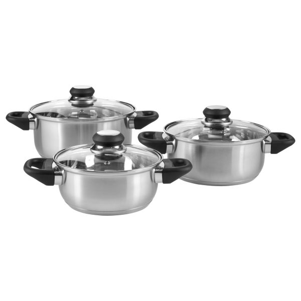 Silvercrest Set 3 Pentole In Acciaio Inox Con Coperchi In Vetro Per Induzione