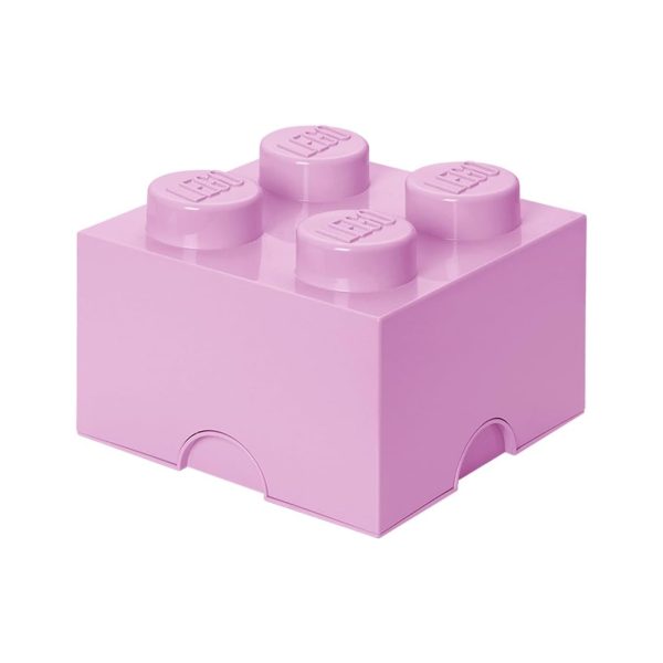 LEGO Mattoncino Contenitore 4 Bottoncini rosa, vista frontale chiuso con confezione danneggiata